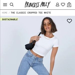 Princess Polly Classic Cropped Tee in White